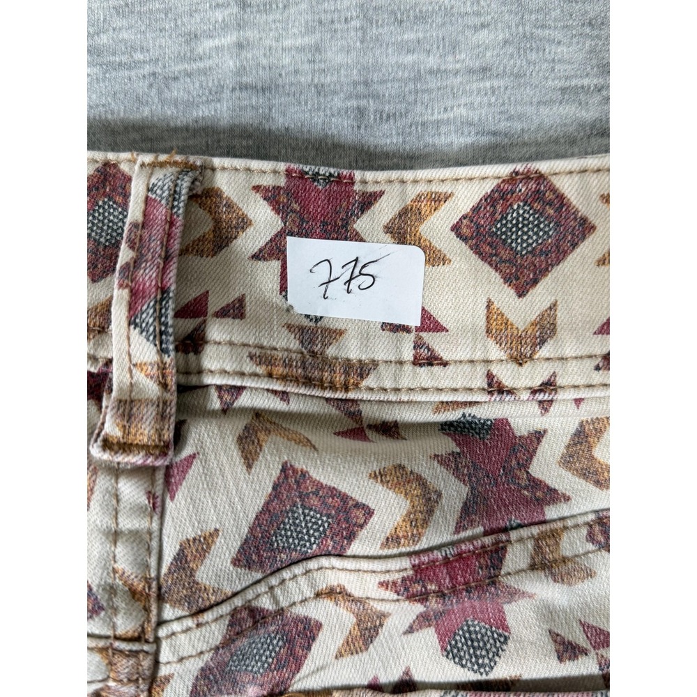 We The Free Jeans Womens 25 Multicolor Skinny Mid Rise Tribal Print Raw Hem‎ - Picture 14 of 14